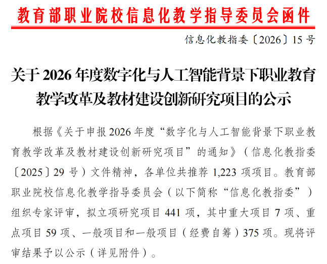 喜报！学校2项课题获批教育部信息化教指委立项